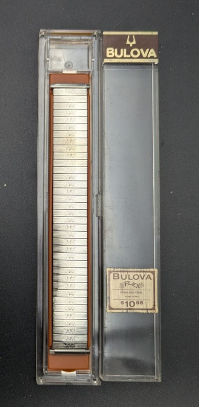 Vintage Bulova Flex Watch Mens Band Stainless Steel